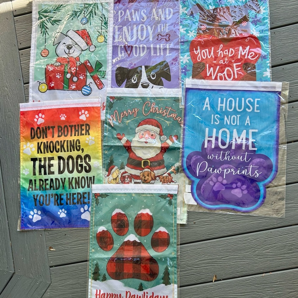 Dog Lover Flags Lot of 7